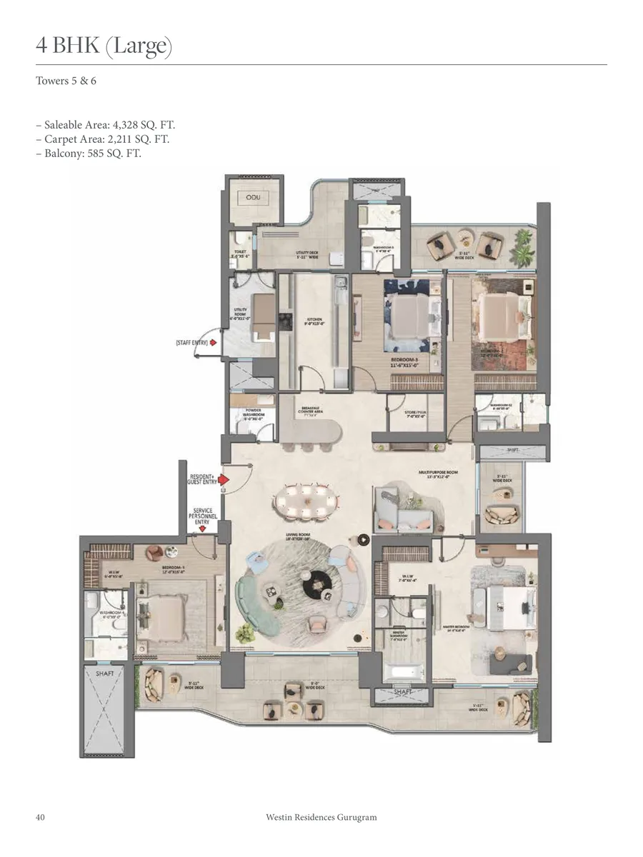 4 BHK floor plan