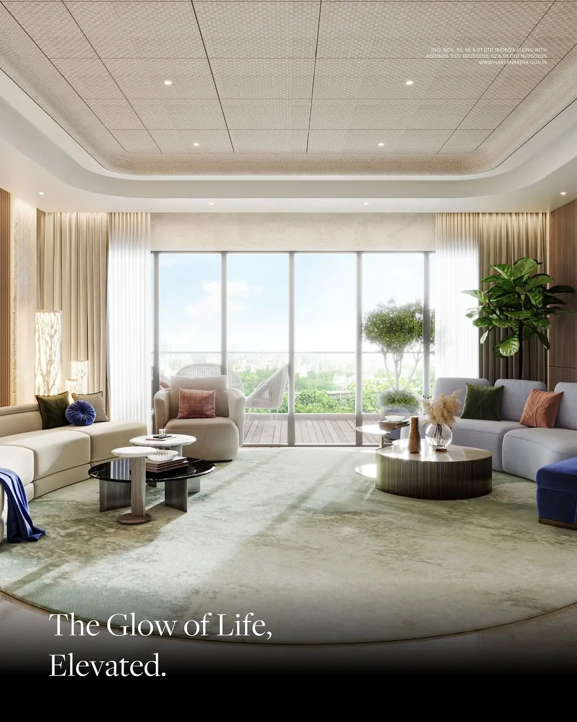 Living room with skyline views